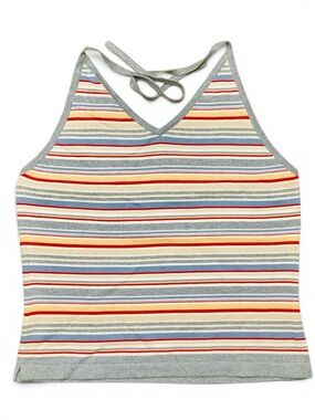 Liz Claiborne Striped Knit Halter Top in Blue, Red, Cream